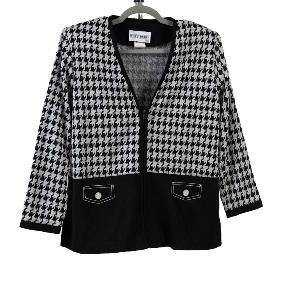Vintage Peter Popovitch lurex zipped up cardigan size M